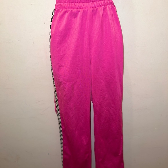 Forever 21 Hot Pink Checkered Joggers/ Sweatpants - Picture 3 of 7